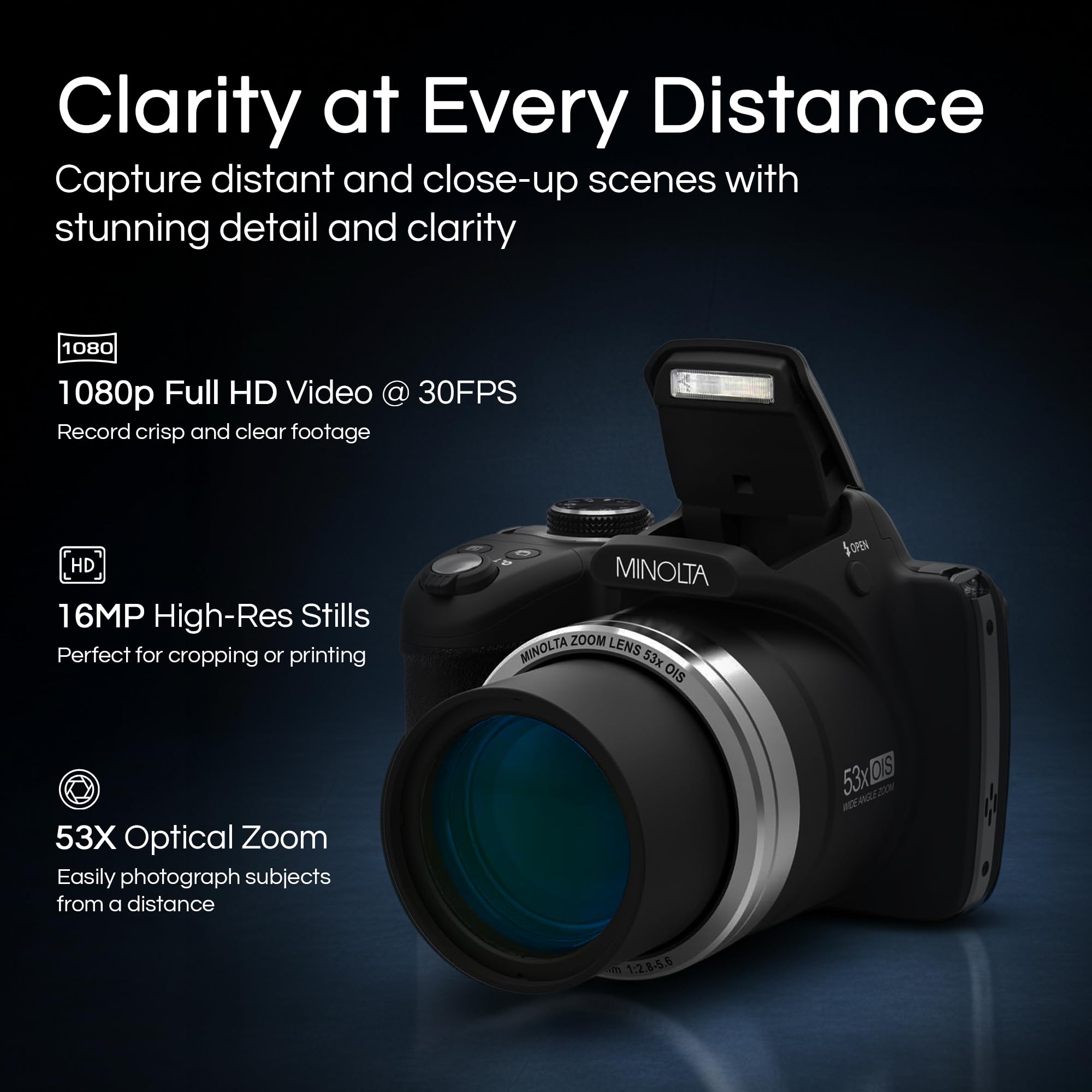 Amazon.com : Minolta Pro Shot 16MP HD Digital Camera – 53x Optical